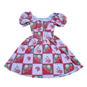 Strawberry Shortcake Womens Midi Dress Short Sleeve A Line Womens Medium